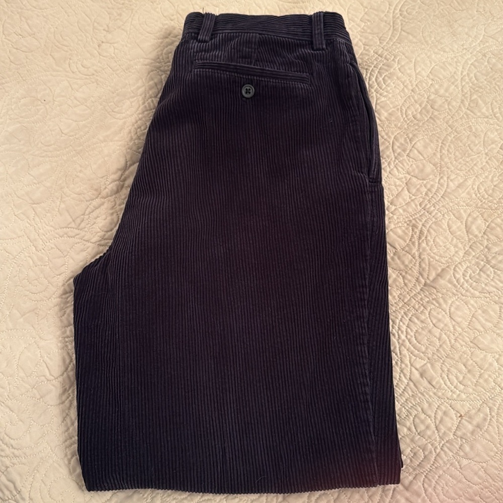 Vintage J. Crew Men's Dark Corduroy Pants. Size 34x32. Great Vintage Condition